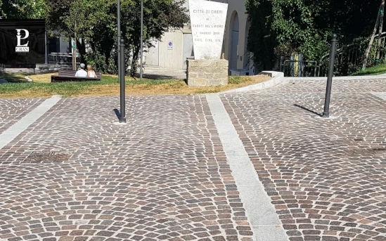 Pavimentazione urbana con sanpietrini P.I.L. Gran min